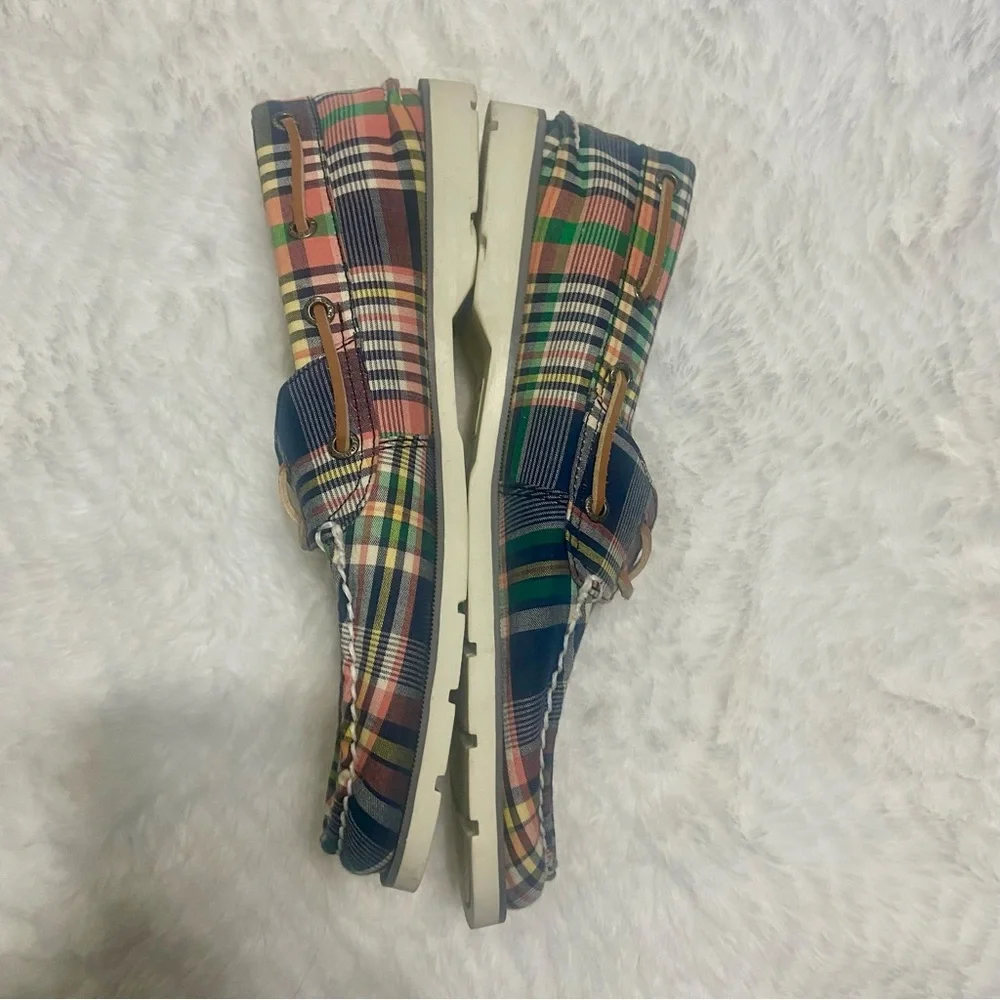 Sperry Men's Plaid Boat Shoes - Blue and Green